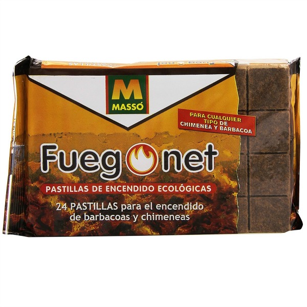 Massó - Fuegonet - Pastillas de encendido ecológicas para barbacoas y chimeneas - 24 unidades